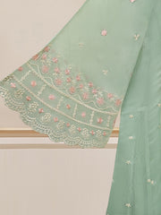2 Piece - Pure Cotton Net Embroidered Frock S109632