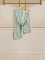 3 Piece - Pure Embroidered Raw Silk Suit S110142