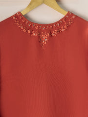 2 Piece- Pure Cotton Net Embroidered Suit S110847