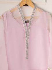 3 Piece - Pure Organza Embroidered Suit S110623