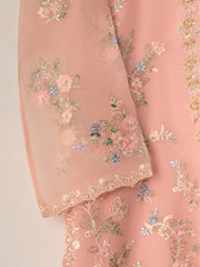 3 Piece - Pure Organza Embroidered Suit S111273