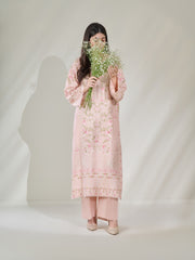 2 Piece- Pure Silk Net Embroidered Suit S110369