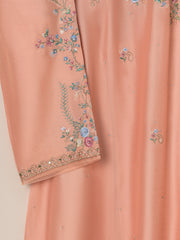 3 Piece- Pure Silk Net Embroidered Suit S111576