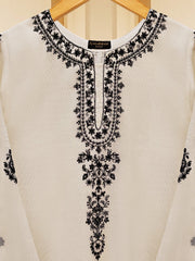 3 Piece - Pure Cotton Net Embroidered Suit S109387