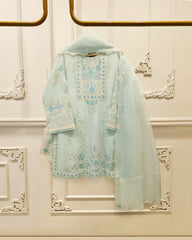 3 Piece - Pure Khaddi Silk Embroidered Suit S115124