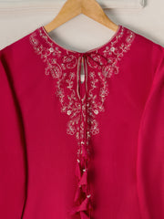 3 Piece- Pure Silk Net Embroidered Suit S111226