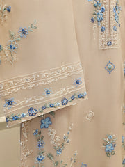 3 Piece - Pure Organza Embroidered Suit S111627