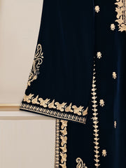 2 Piece- Embroidered Velvet Suit S110489