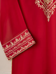 2 Piece - Pure Chiffon Embroidered Suit S110677