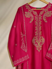 2 Piece- Pure Silk Net Embroidered Suit S110463