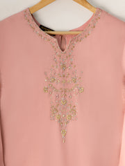 3 Piece- Pure Silk Net Embroidered Suit S111139