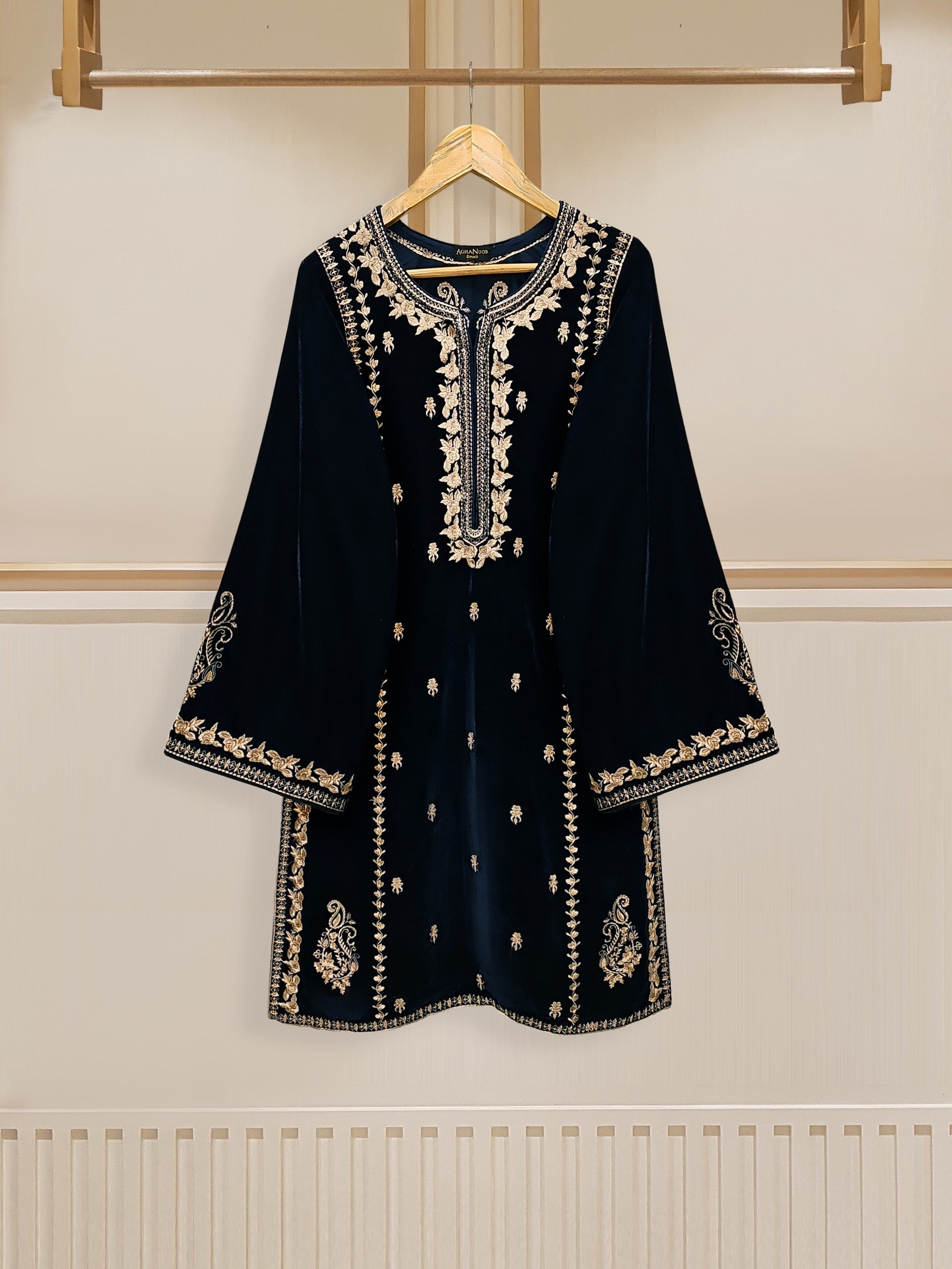 2 Piece- Embroidered Velvet Suit S110489 Aghanoorinternational 2 Piece- Embroidered Velvet Suit S110489 Aghanoorinternational