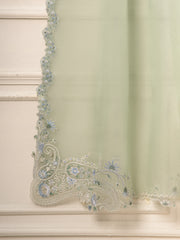 3 Piece- Pure Silk Net Embroidered Suit S111573