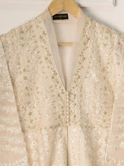 3 Piece - Pure Organza Embroidered Suit S110732