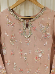 3 Piece - Pure Organza Embroidered Suit S111424