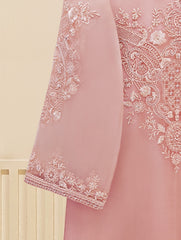 3 Piece - Pure Organza Embroidered Suit S109310