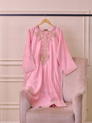 2 Piece- Pure Silk Net Embroidered Suit S110278