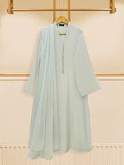 3 Piece - Pure Cotton Net Embroidered Suit S109418
