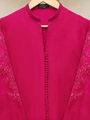 3 Piece - Pure Embroidered Raw Silk Suit S110263