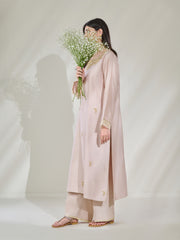 2 Piece- Pure Silk Net Embroidered Suit S110403