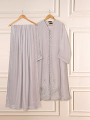 3 Piece - Pure Cotton Net Embroidered Suit S111561