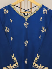 3 Piece - Pure Raw Silk Embroidered Suit S109741