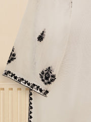 3 Piece - Pure Cotton Net Embroidered Suit S109387