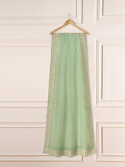 3 Piece - Pure Organza Embroidered Suit S111296