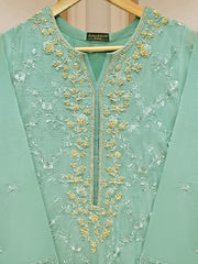 2 Piece - Pure Cotton Net Embroidered Suit S110191