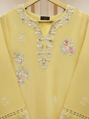 3 Piece - Pure Cotton Net Embroidered Suit S110120