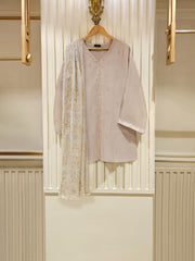 3 Piece - Pure Cotton Net Embroidered Suit S111421