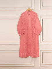 3 Piece - Pure Cotton Net Embroidered Suit S111306