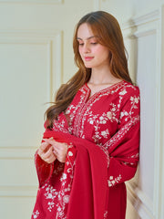 (Unstitched) 3 Piece - Pure Embroidered Cambric Suit FF-2155