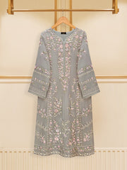 3 Piece - Pure Cotton Net Embroidered Suit S109299