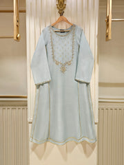 3 Piece - Pure Cotton Net Embroidered Suit S111467