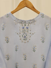 3 Piece- Pure Silk Net Embroidered Suit S111615