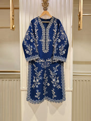 3 Piece - Pure Organza Embroidered Suit S111457