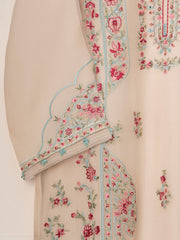 3 Piece - Pure Organza Embroidered Suit S111560