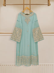 2 Piece - Pure Cotton Net Embroidered Suit S109697