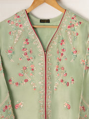2 Piece- Pure Silk Net Embroidered Suit S111154