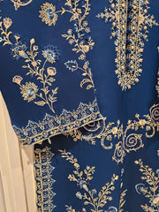 3 Piece - Pure Organza Embroidered Suit S111457