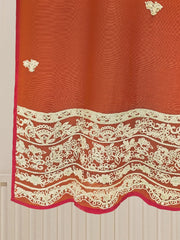 3 Piece - Pure Cotton Net Embroidered Suit S109746