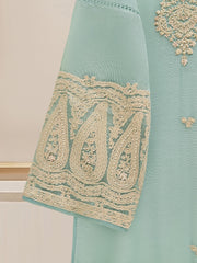2 Piece - Pure Cotton Net Embroidered Suit S109697