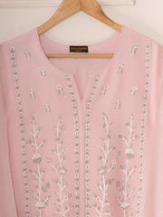 3 Piece - Pure Cotton Net Embroidered Suit S111274