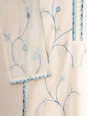 3 Piece- Pure Cotton Net Embroidered Suit S110935