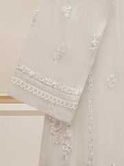 3 Piece - Pure Cotton Net Embroidered Suit S109770