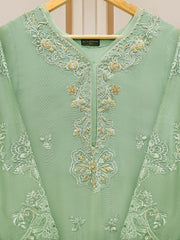 3 Piece - Pure Cotton Net Embroidered Suit S109783