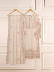 3 Piece - Pure Chiffon Embroidered Suit S111517