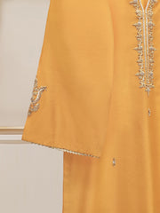 3 Piece- Pure Silk Net Embroidered Suit S109938