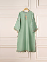 2 Piece- Pure Silk Net Embroidered Suit S110848